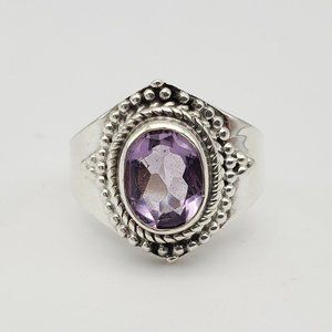 Amethyst Ring Sterling Silver 925 Size 6